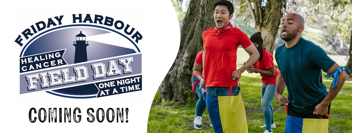Image is a header banner for the Charity Field Day - Nonprofits' page with an image of people bag hopping, and a logo for CFD with the text Coming Soon!